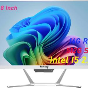 Business All-in-One PC 24" FHD Screen Intel Core 11th Gen I5(2.6GHz UP to 4.4GHz 6Cores 12Threads) DDR4 16GB 512GB SSD Home AIO Pre Built Desktop Computer