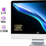 All in One Desktop Computer, 24" FHD Display, Intel Core i7 up to 3.9GHz, 16G Memory, 512G SSD, WiFi 5, Bluetooth, RGB Keyboard & Mouse & Mouse Pad, Webcam, Windows 10 Home
