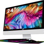 All in One Desktop Computer, 24" FHD Display, Intel Core i7 up to 3.9GHz, 16G Memory, 512G SSD, WiFi 5, Bluetooth, RGB Keyboard & Mouse & Mouse Pad, Webcam, Windows 10 Home