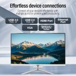 Full HD All-in-One Desktop Computer - Intel 13th Gen - Windows 11, 8GB RAM, 256GB SSD, Dual-Band WiFi, HDMI, USB 3.0, FHD IPS Display - AIO PC with Wireless Keyboard, Mouse, 2MP Camera