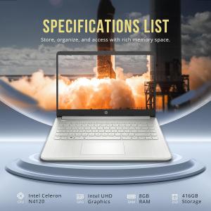 HP Stream 14" HD BrightView Laptop, Intel Celeron N4120, 8GB RAM, 416GB Storage (128GB eMMC + 288GB Docking Station Set).